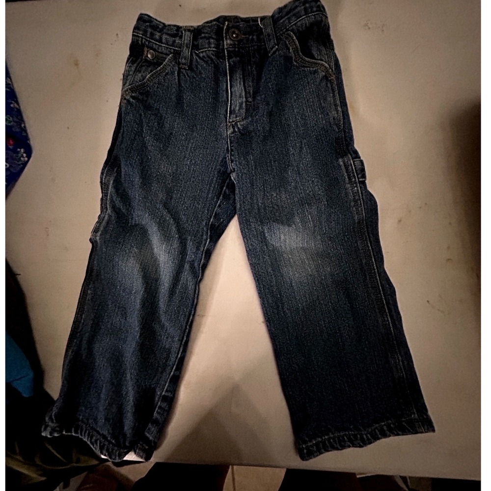 Cherokee Boys Carpenter Jeans Dark Wash Denim Utility Pants Size 3T